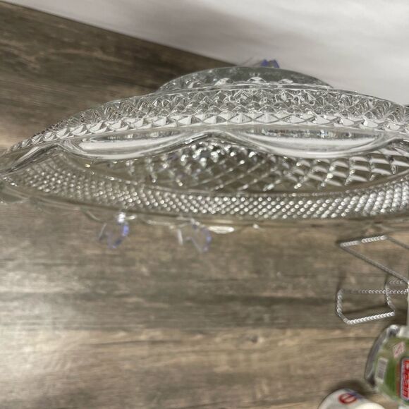 Vintage Anchor Hocking Wexford Clear Glass Scalloped Serving Bowl 12” - Picture 2 of 6